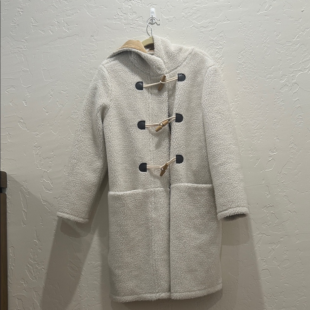 Copper Key Cream Teddy Jacket with Toggle Closures